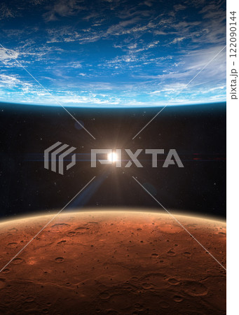 Earth, Mars and Sun. Earth, Mars and Sun. 122090144