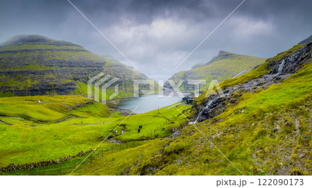 Saksun village, Streymoy Island, Faroe Islands, Denmark. Saksun village, Streymoy Island, Faroe Islands, Denmark. 122090173