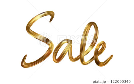 Gold Sale Lettering. Calligraphic lettering for discounts, clearances Gold Sale Lettering. Calligraphic lettering for discounts, clearances 122090340