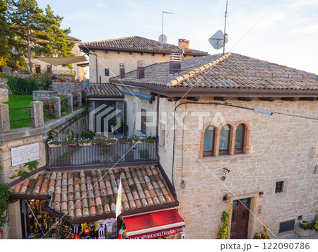 Republic of San Marino. ancient fortress on the mountain Republic of San Marino. ancient fortress on the mountain 122090786