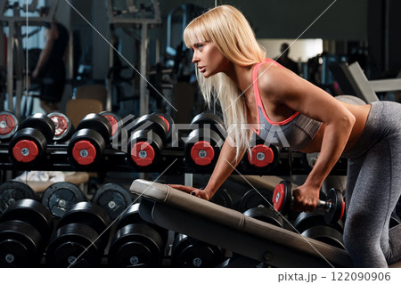 Beautiful girl with sexy body in the gym Beautiful girl with sexy body in the gym 122090906