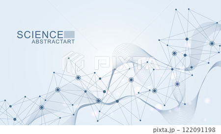Global network connection website header or banner design. Abstract background with connecting dots and lines. Global business. Social network communication. Internet technology. Vector illustration 122091198