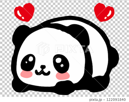 かわいいパンダカーの落書き風イラスト素材 122091840