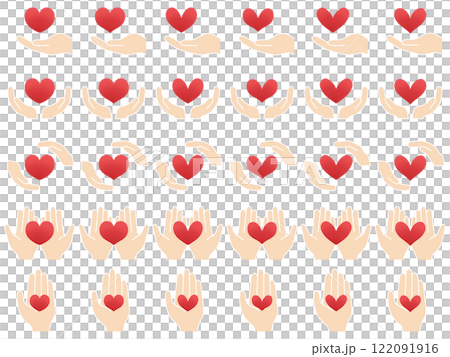 Simple red heart illustration set Simple red heart illustration set 122091916
