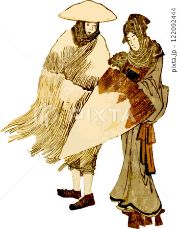 雪道を行く二人 雪道を行く二人 122092444