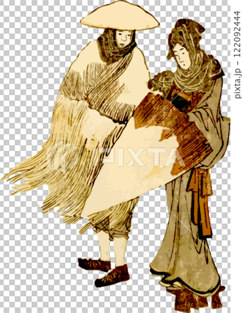 雪道を行く二人 雪道を行く二人 122092444