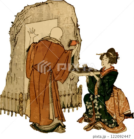 今年の漢字を書く和尚 122092447