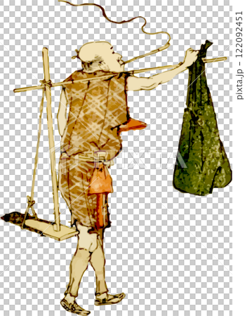 An old man returning home after working in the fields 122092451