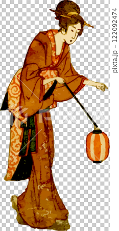 Woman holding a festival lantern 122092474