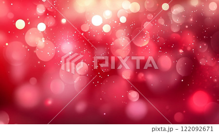 Abstract Red Bokeh Background with Sparkling Lights and Glimmering Dust blur soft pink ruby glow 122092671