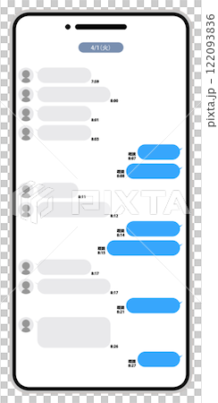 スマートフォンのメッセースマートフォンのメッセージ画面イメージ シンジ画面イメージ シンプル 白画面 122093836