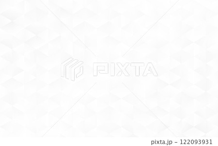 White hexagon background. Geometric mosaic with cells. Neutral honeycomb template. Soft technology texture. Abstract white gradient design. Vector illustration 122093931