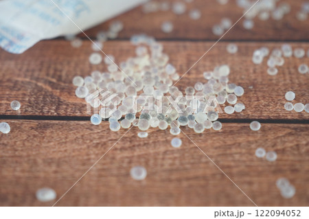 Packet With Silica Gel on table , Packet With Silica Gel on table , 122094052
