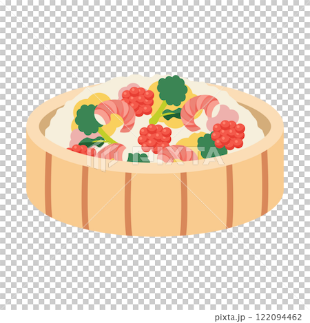 Chirashi sushi_tub vector illustration 122094462