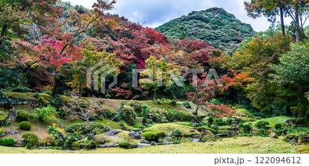 清水寺　本坊庭園の紅葉　パノラマ【福岡県みやま市】 122094612