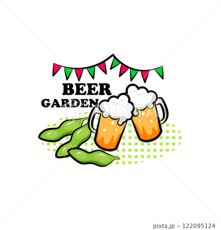 ビアガーデン｜使える季節行事素材シリーズ(夏)｜ポップなワンポイントイラスト 122095124