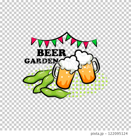 ビアガーデン｜使える季節行事素材シリーズ(夏)｜ポップなワンポイントイラスト 122095124