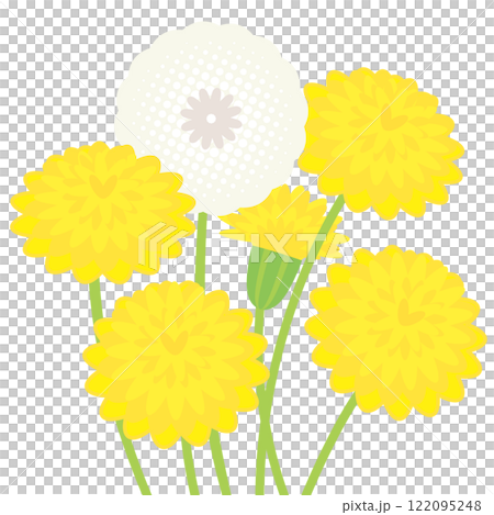 タンポポのかわいいベクターイラスト 122095248