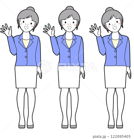 手を振る女性 122095405