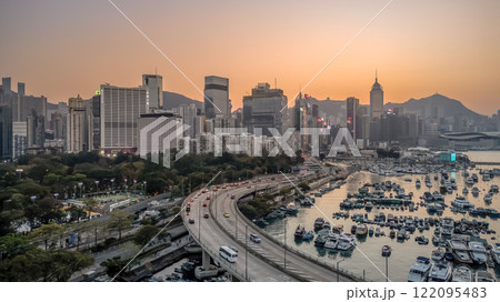 Jan 18 2025 Hong Kong Cityscape with Boats in Victoria Harbor Jan 18 2025 Hong Kong Cityscape with Boats in Victoria Harbor 122095483