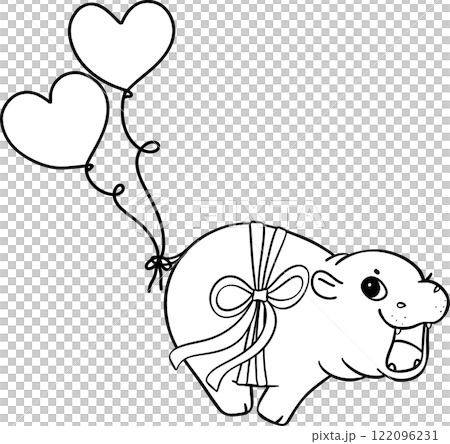 Groovy Valentine Pygmy Hippo in bathtub Coloring image Groovy Valentine Pygmy Hippo in bathtub Coloring image 122096231