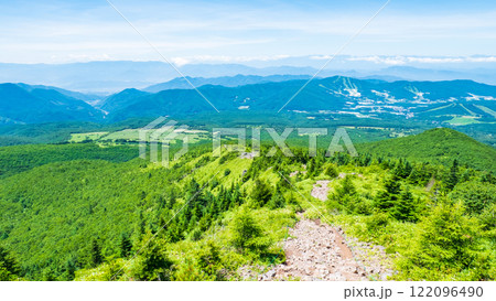 夏の四阿山・根子岳登山（中尾根コース：北アルプス方面の眺め） 122096490