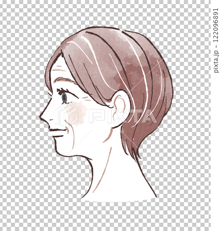 シワのある横向き女性 122096891