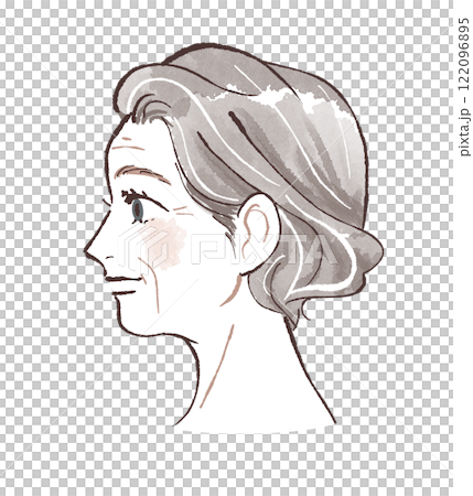 Wrinkled woman lying down Wrinkled woman lying down 122096895