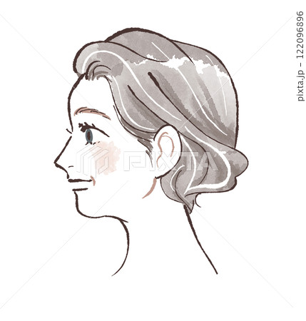 笑顔の横向き女性 122096896