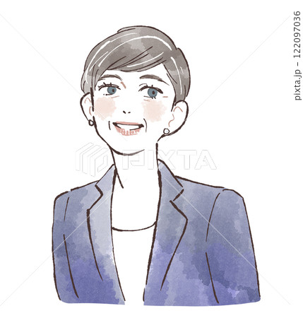 スーツ姿の中年女性 122097036