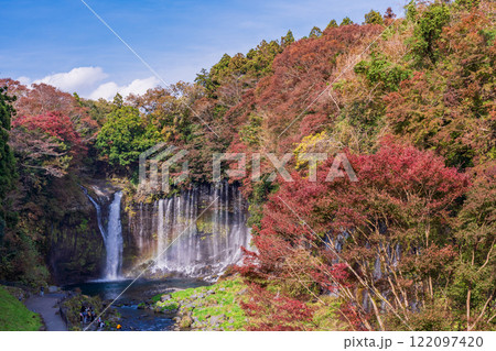 《静岡県》紅葉期の白糸の滝 《静岡県》紅葉期の白糸の滝 122097420