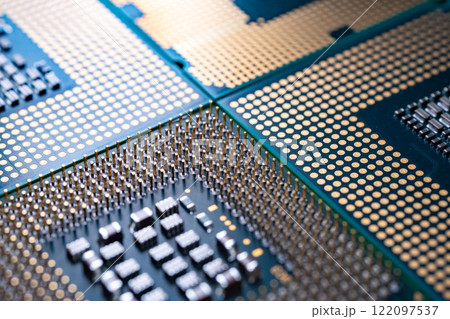 コンピューターマザーボードの高解像度クローズアップ写真 122097537