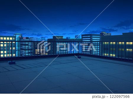 ビル屋上　背景イラスト04 122097566