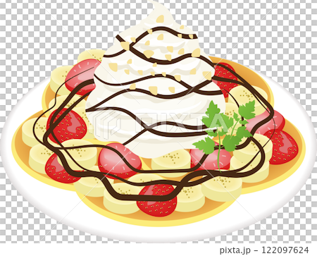 ハワイアンチョコいちごバナナパンケーキ 122097624