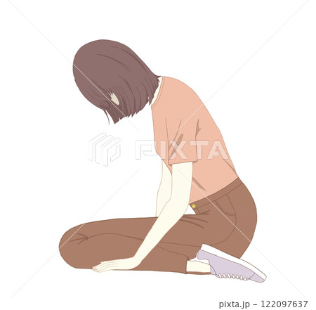 落ち込む女性 122097637