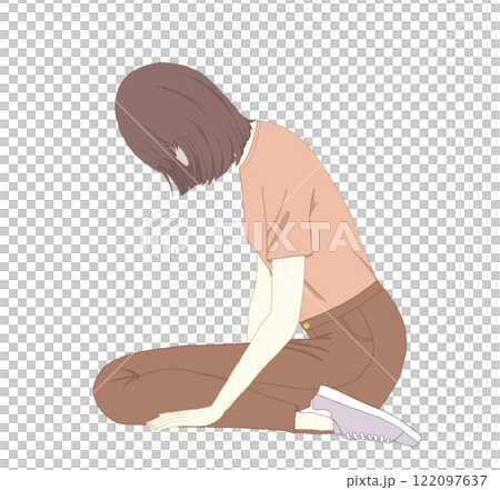 落ち込む女性 122097637