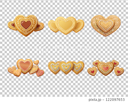 可愛的裝飾心形餅乾 可愛的裝飾心形餅乾 122097653