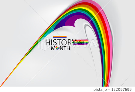 A vibrant illustration celebrating LGBT History Month 122097699