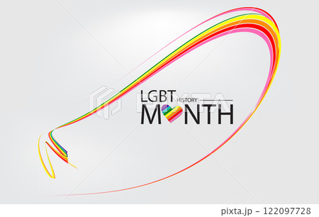 An artistic design for LGBT History Month showcasing colorful elements 122097728