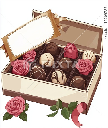 バレンタインデーのモチーフとコピースペース 122097874