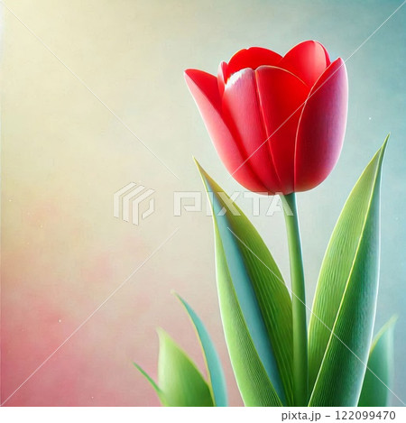 ソフトな雰囲気の中で咲く一輪の花 122099470