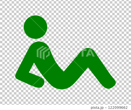 Pictogram-style illustration of a person sitting and resting in a sloppy pose, cut out on transparent background Pictogram-style illustration of a person sitting and resting in a sloppy pose, cut out on transparent background 122099662