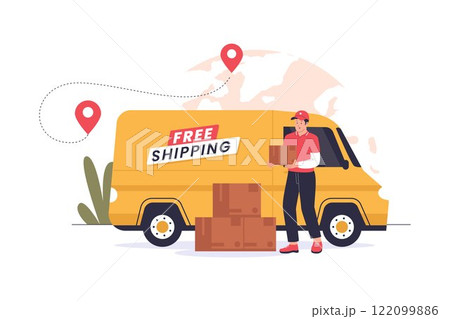 Illustration of free shipping Illustration of free shipping 122099886