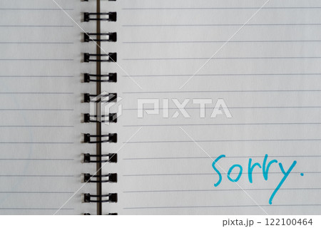 ノートに書いてある「sorry」 ノートに書いてある「sorry」 122100464