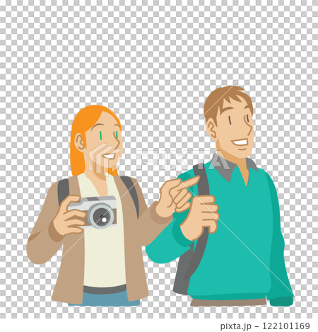 享受觀光的白人夫婦 享受觀光的白人夫婦 122101169