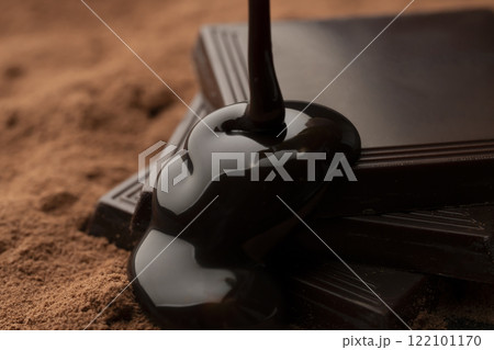 チョコレートにトロトロのチョコソースをかける チョコレートにトロトロのチョコソースをかける 122101170