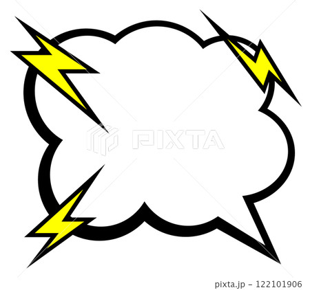 メッセージや言葉を記入する吹き出しのイラスト 122101906