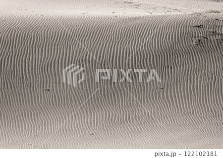 砂丘に風が吹いて作られる美しい砂紋 砂丘に風が吹いて作られる美しい砂紋 122102181
