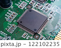 コンピューターマザーボードの高解像度クローズアップ写真 122102235