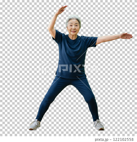 運動する高齢者 122102558